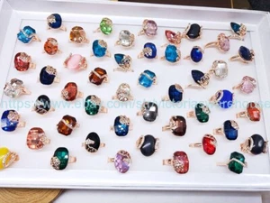 wholesale rings 20pcs large cz rhinestone bulk jewelry - Picture 1 of 12