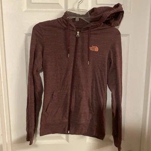 The North Face Hoodie Women’s Size Small Standard Fit Purple Pockets Full Zip - Picture 1 of 9