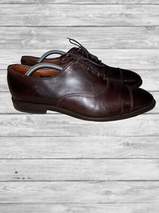Oxford Allen Edmonds Park Avenue para hombre talla 11 D punta de gorra de cuero marrón - Imagen 1 de 10