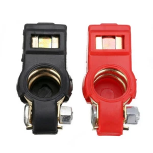 2x Car Van Caravan Battery Clamps Quick Release Battery Terminal Clip Connector - Picture 1 of 8