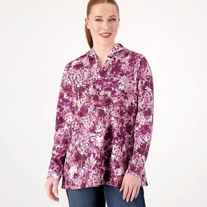 LOGO Lounge de Lori Goldstein Talla M Estampado Abstracto Pullover Sudadera PÚRPURA A571482 - Imagen 1 de 3