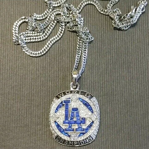 2020 LA Dodgers Championship Pendant Necklace Stainless Steel For Men New Cover