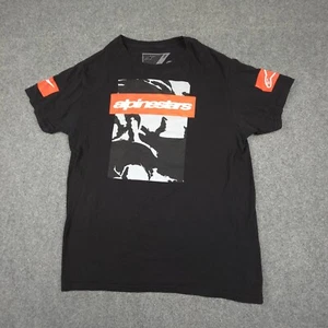 Alpinestars Shirt Men MEDIUM Black graphic Short Sleeve Crew Neck TShirt Size M - Picture 1 of 8