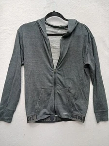 Nike Damen XL anthrazitgrau Dri-Fit durchgehender Reißverschluss sportlicher Hoodie - Bild 1 von 13