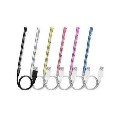 Lampada LED USB L29 laptop PC notebook luce USB lettura luce collo di cigno 10 LED - Immagine 1 di 4