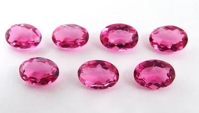 10x14 MM Lab Created Pink Tourmaline Oval Cut Loose Gemstone For Jewelry P-192 - Image 1 of 2