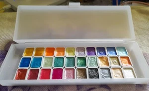 30Pcs 1ml Glitter Metallic Pearl Solid Water Color Paint Set Macaroon Watercolor - Bild 1 von 12