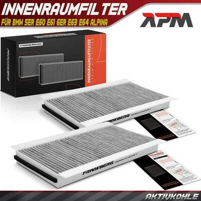 2 filtri abitacolo filtro antipolline per BMW Serie 5 E60 E61 Serie 6 E63 E64 Alpina B5 B6 - Immagine 1 di 4