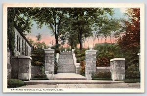 Plymouth Massachusetts~Burial Hill Entrance~Stone Steps to Graves~1920s - Picture 1 of 2