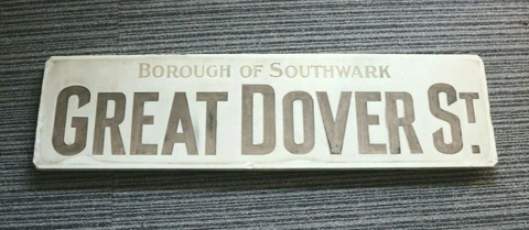 VERY RARE Original Vitrolite/Milk Glass London Road Sign 1890 ish to 1917 Cover