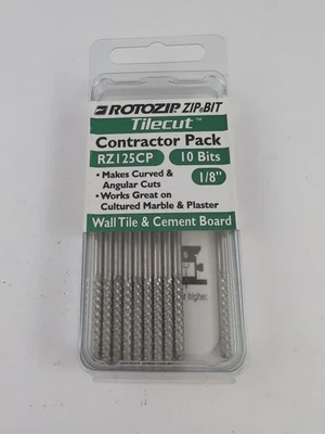 Rotozip Tilecut 1/8 In. Carbide Zip Bit Contractor Pack (10-Pack) Rotozip - Image 1 of 2