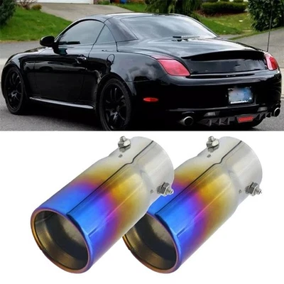 2xFor Lexus SC300 SC400 Exhaust Pipe Tip Rear Tail Throat Muffler Stainless - Image 1 of 4