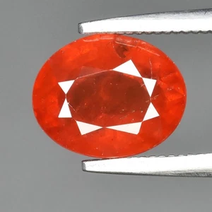 π 2.47ct 8.2x6.7mm Oval Natural Orange Spessartite Garnet - Nigeria Gemstone - Picture 1 of 4