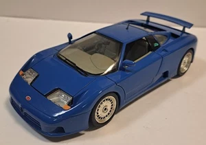 1991 Burago Bugatti  1:18 Burago Diecast Model Car Blue Italy - Picture 1 of 3