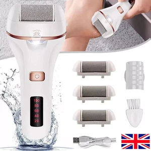 Electric Foot File Rechargeable Callus Hard Skin Remover Feet Pedicure 2 Speeds - Picture 1 of 16