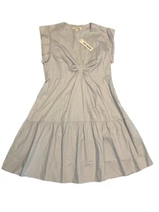 Steve Madden Woman’s Dream Ruffled Mini Dress Large Light Blue V Neck MWT - Picture 1 of 6