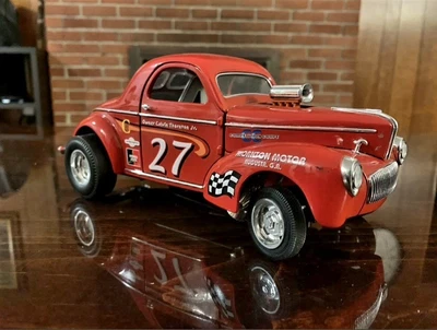 Willys 1941 Road Signature Gasser Coupe Red Diecast Model Car 1/18 Scale - Image 1 of 3