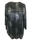 Lucie Ann Beverly Hills Women's Vintage Lounging Gown Top Shirt Black Gold