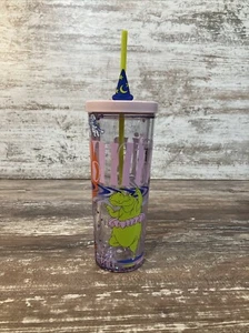 Vaso Disney Fantasia 1940 con pajita/brillo de agua lentejuelas Mickey NUEVO RARO - Imagen 1 de 16
