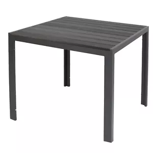 Aluminium Tisch -WPC Tischplatte „Riva“ 80x80cm schwarz Balkon Garten - Bild 1 von 2