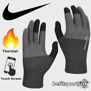 GUANTES DE INVIERNO NIKE PARA HOMBRE DE PUNTO FÚTBOL AGARRE DEPORTES PANTALLA TÁCTIL MÁGICA TELÉFONO NEGRO - Imagen 1 de 9