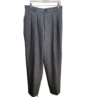 Vintage David N. 100% Wool Hounds Tooth Pleated Dress Pants Size 14 - Image 1 of 4