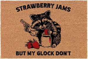 Coir Doormat Front Door Mat New Home Closing Housewarming Gift Strawberry Jams b - Picture 1 of 12