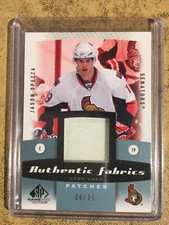 JASON SPEZZA 2010-11 UD SP GAME Used Authentic Fabrics Patch #AF-SP #/35 Sens