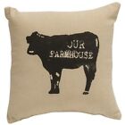 Rustic Primitive Farmhouse Canvas Pillow Classic Country Farm style Cow 10"