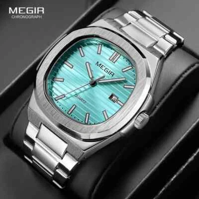 Luxury Quartz Watch Men Stainless Steel Strap Analog Waterproof Wristwatch Date - Image 1 of 4