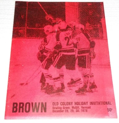 Programa de hockey Bowling Green State College 1978 con nota firmada por Ken Morrow Foto 1 de 4