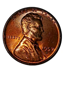 1957 D Lincoln Wheat Cent Penny BRILLIANT UNCIRCULATED - Picture 1 of 2