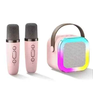 Tragbare Mini Karaoke Maschine für Kinder Bluetooth Lautsprecher mit 2 drahtlosen Mikrofonen - Bild 1 von 11