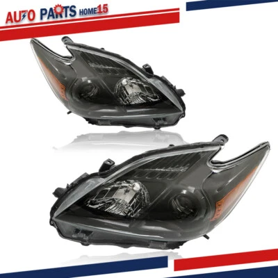 Headlights For 2012-2015 Toyota Prius Halogen Type Lamp Black Bezel Left+Right Foto 1 de 4