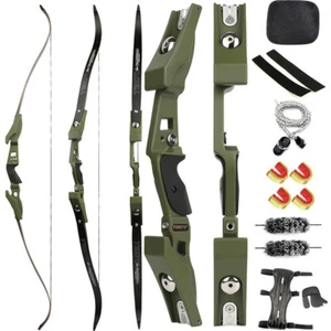 62" ILF Recurve Bow 19" Riser Takedown 25-60lbs Limbs American Archery Hunting - Picture 1 of 27