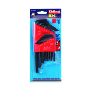 Eklind 10018 Alloy Steel SAE Short and Long Arm Hex Key Set 0.05 to 5/16 in. - Picture 1 of 5