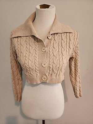 Aster бежевый укороченный верхний пот куртка размер маленький на пуговицах B-32 - Изображение 1 из 4