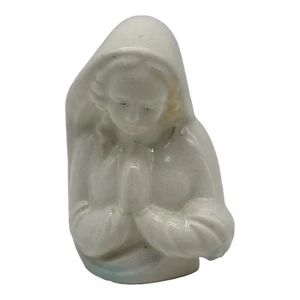 Vintage Ceramic Madonna Planter  Mother Mary Praying Madonna  4.5”  Ivory - Picture 1 of 12