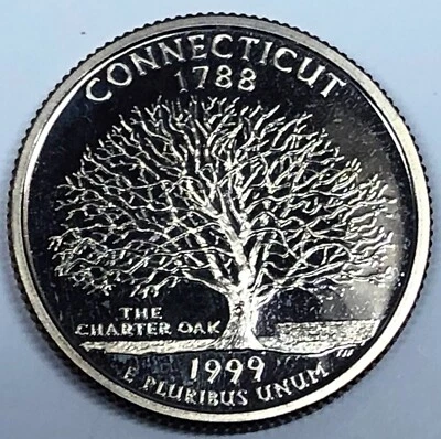 # C631     U.S. STATE QUARTER  PROOF  COIN,    CONNECTICUT   1999-S - Image 1 of 2