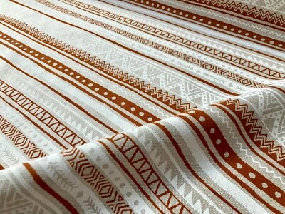Maya Stripes Tribal Indian Pattern Mexican Aztec Ethnic Boho Fabric 140cm Wide - Image 1 of 4