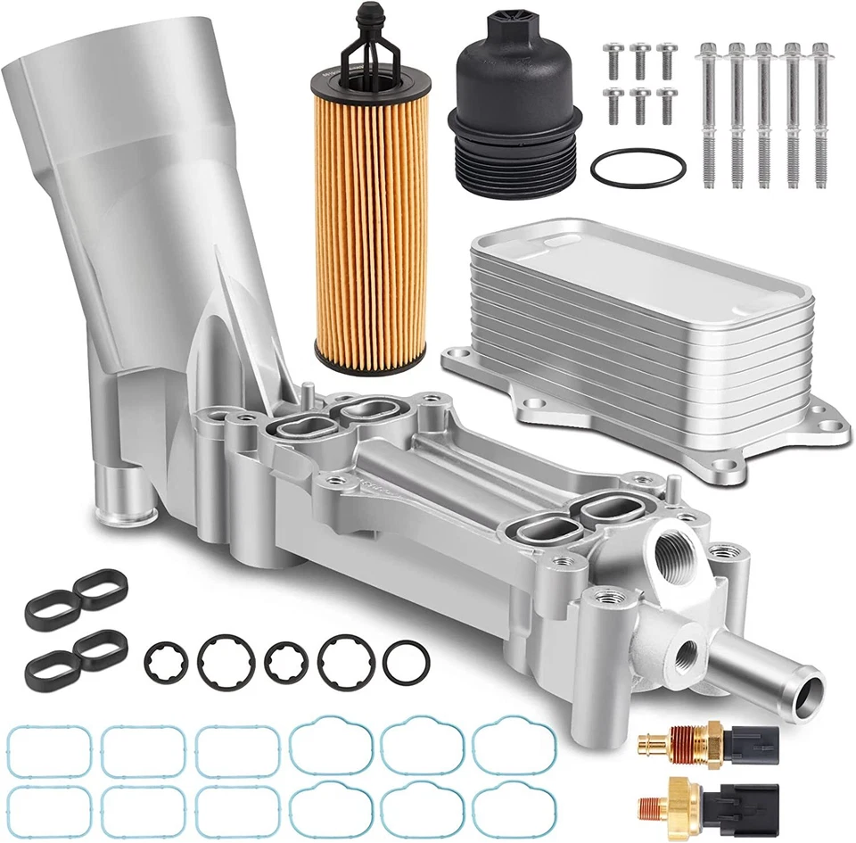 Carcasa de filtro de aceite de motor de aluminio apta para Dodge Jeep Chrysler Ram 2011-2016 3,6 L Foto 1 de 4