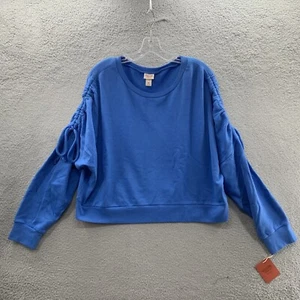 NWT Mossimo Supply Co. Women Blue Lace Up Long Sleeve Sweater Top Size XXL - Picture 1 of 16