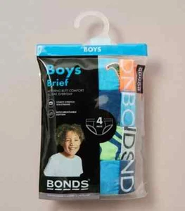 Boys size 10-12  pack of 4 BONDS  briefs undies COTTON  NEW 3955 - Picture 1 of 6