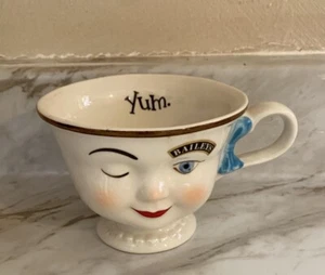 Vintage YUM Bailey's/Red Robin Winking Face Coffee Cup Mug Woman Yellow Hair Tie - Picture 1 of 6