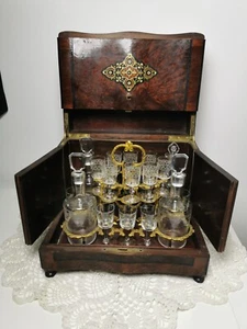 Armadietto bar - Osso, Ottone, Radica di noce -  Napoleone III  H27×33×24 cm - Foto 1 di 12