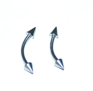 cone steel eyebrow bar 1.2 mm either 8 mm or 10 mm cone spike end - Picture 1 of 1