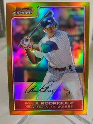 2006 Topps Chrome 'Gold Refractor' Alex Rodriguez #100 serial'd 36/50 - Image 1 of 3