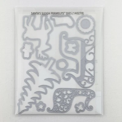 Stampin’ Up Sizzix Framelits Dies Santa’s Sleigh Christmas Deer Tree 140278 - Image 1 of 2