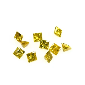 0.53 Ct [10 Pcs Lot] Very good Square 2 MM 100% Natural Canary Yellow Diamond !! - Picture 1 of 5