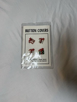 Juego de 4 Fundas de Botones Vintage Regalos de Navidad A Presión Colores Voladores Cerámica Foto 1 de 4